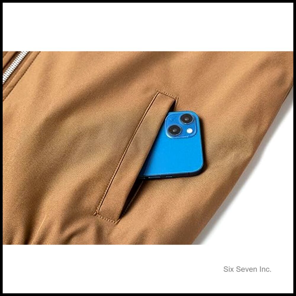 Lightweight Bomber Jacket Classic Casual Windbreaker Ribbed Trim Full Zip - Picture 2 of 6
